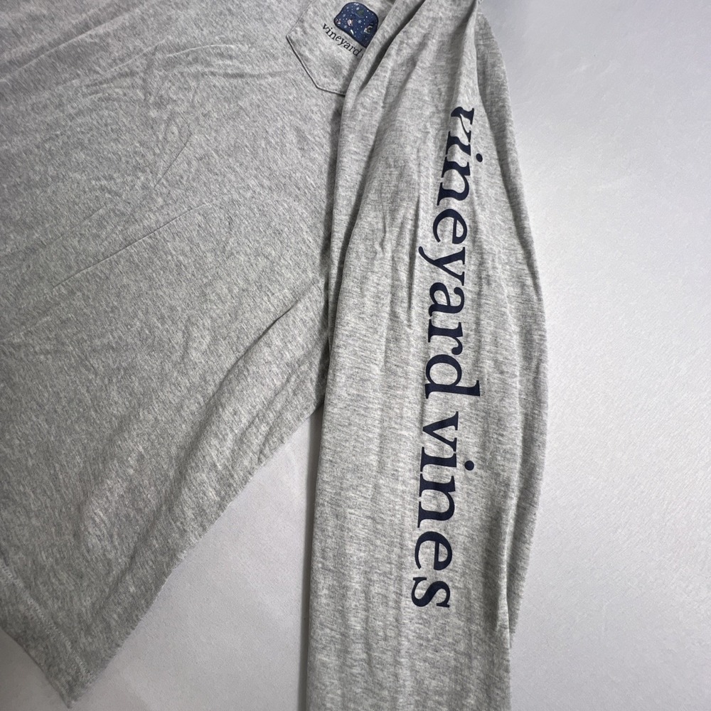 Vineyard Vines Unisex Medium Gray Christmas Long Sleeve Holiday Shirt 100% Cotto - Picture 7 of 8